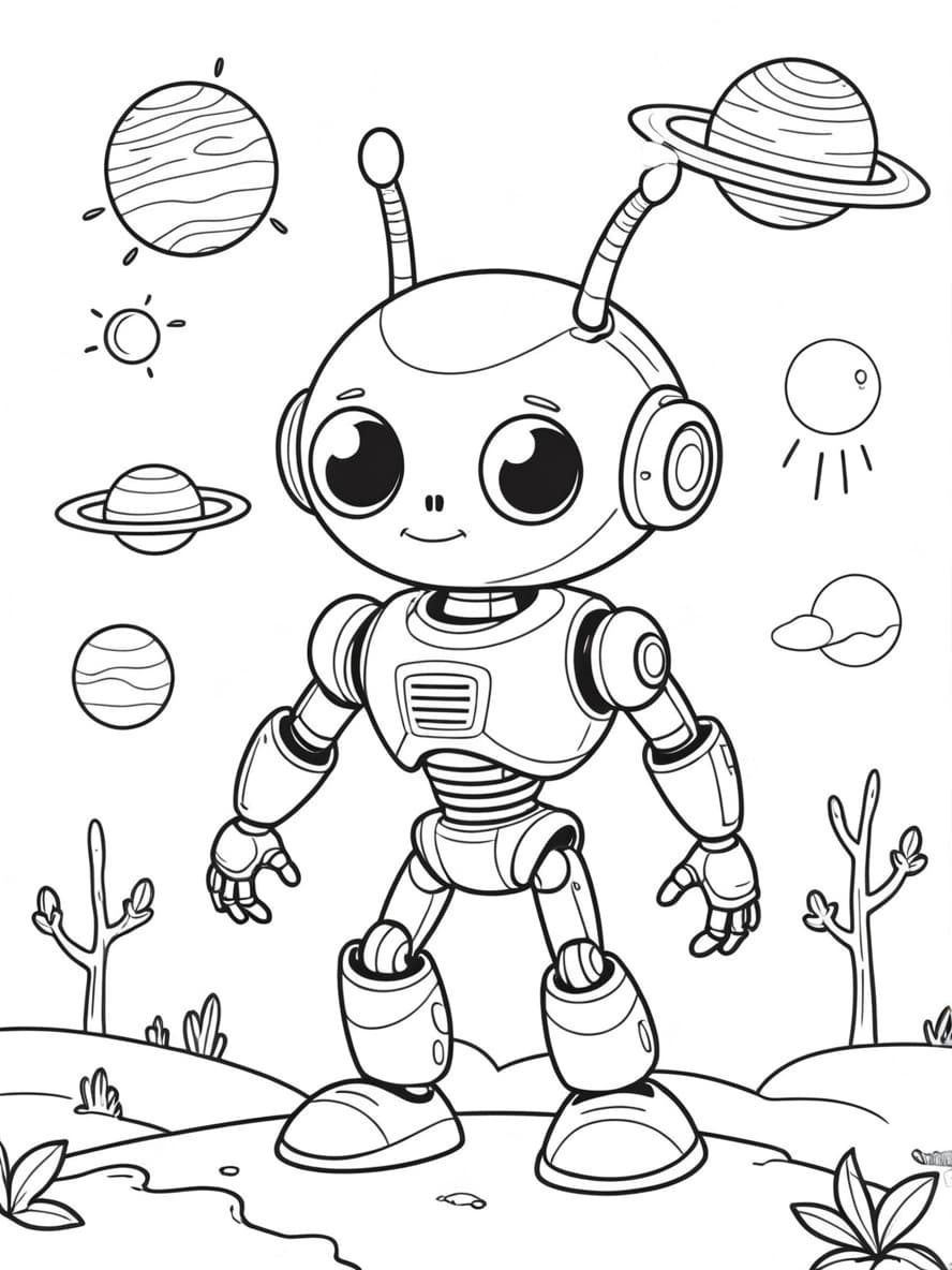 Roboter Im Weltraum Ausmalbilder