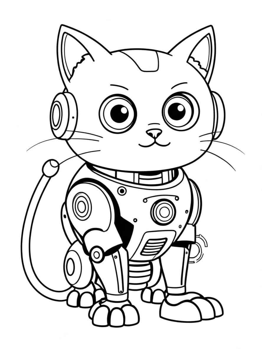 Roboter Katze Ausmalbilder