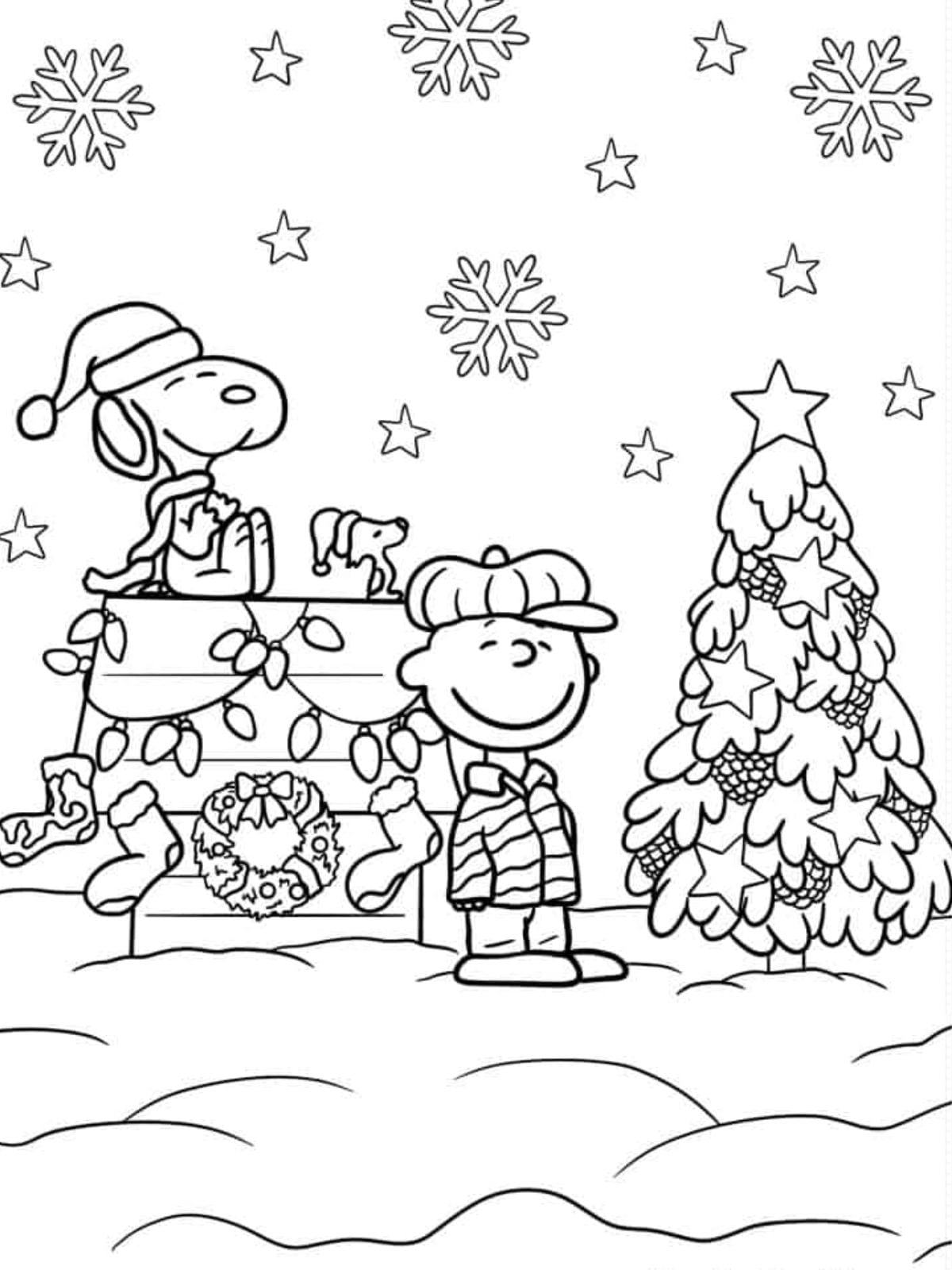 Snoopy Als Weihnachtsmann Ausmalbild