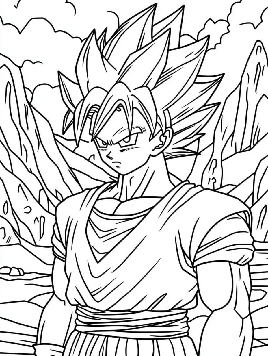 Son Goku Gesicht Ausmalbild