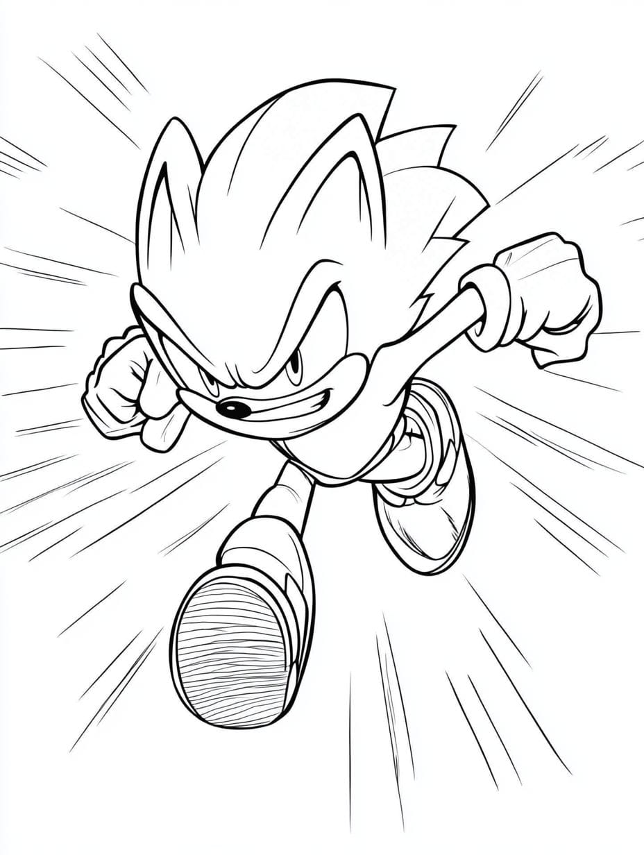 Sonic Der Igel Mit Ring Ausmalbild