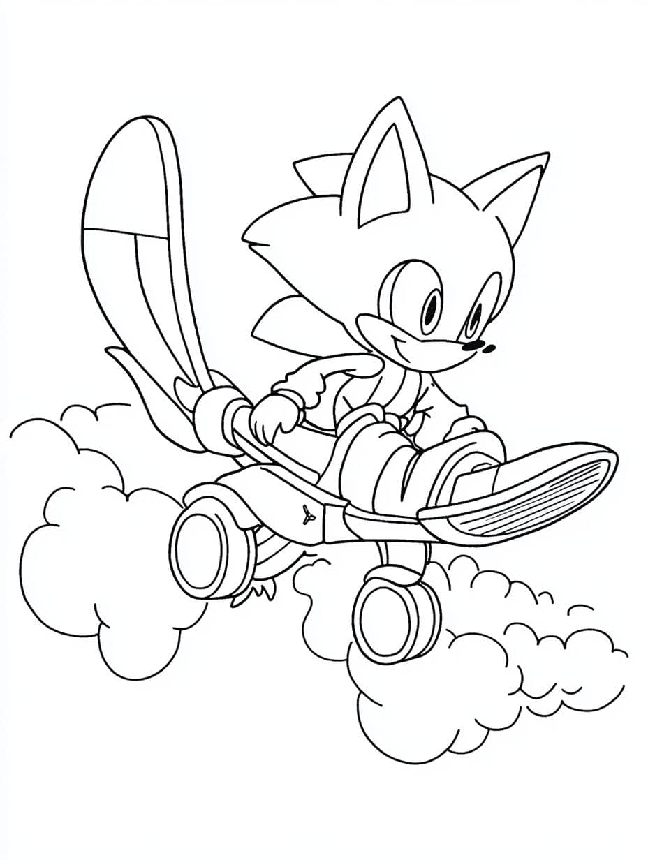 Sonic In Den Wolken Ausmalbilder