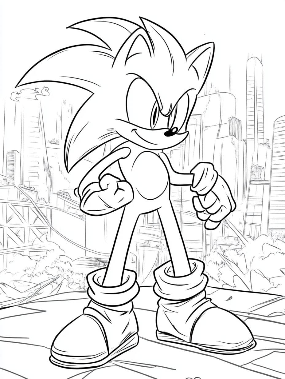 Sonic In Der Stadt Ausmalbilder