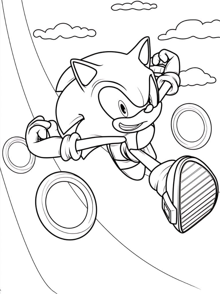 Sonic Mit Ringen Ausmalbilder