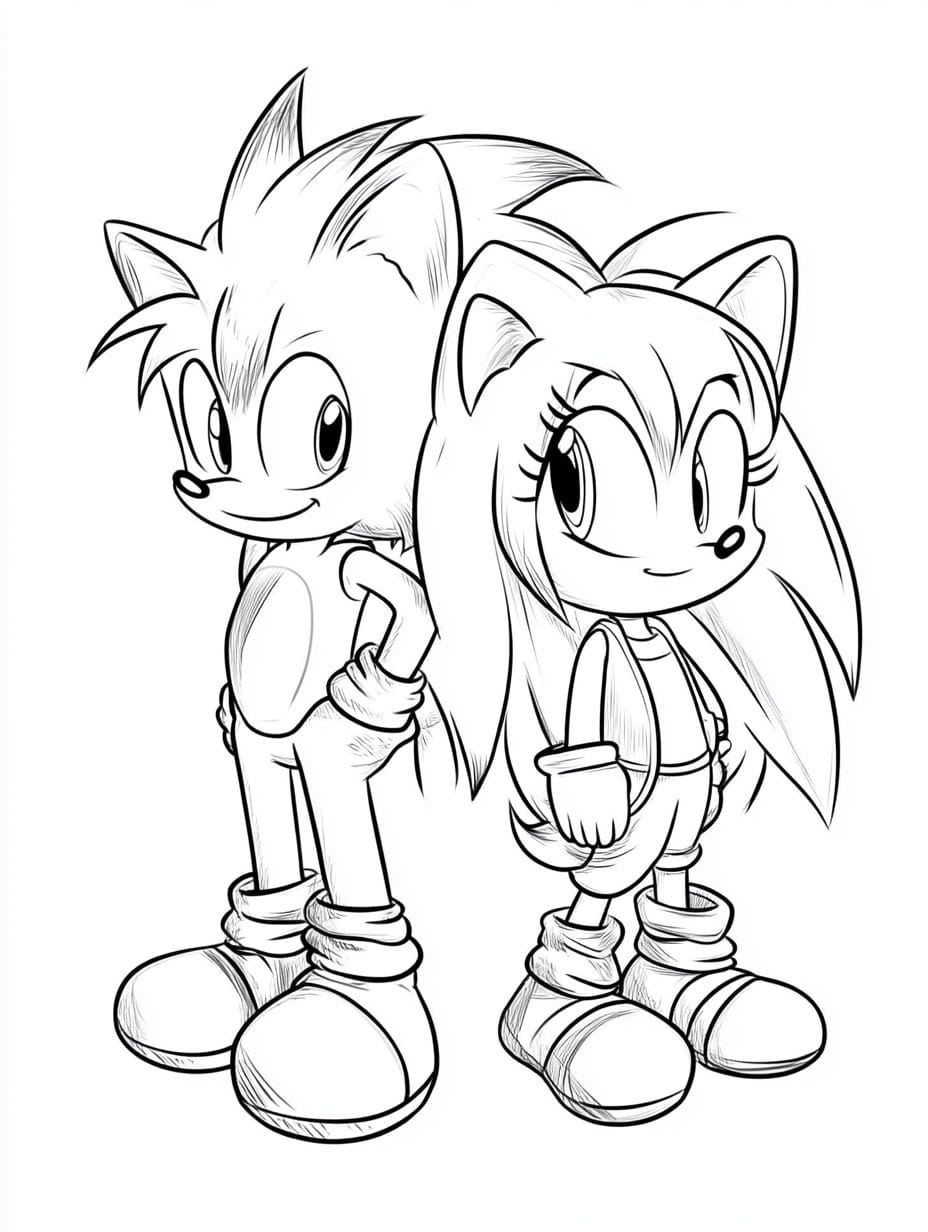 Sonic Und Amy Ausmalbilder