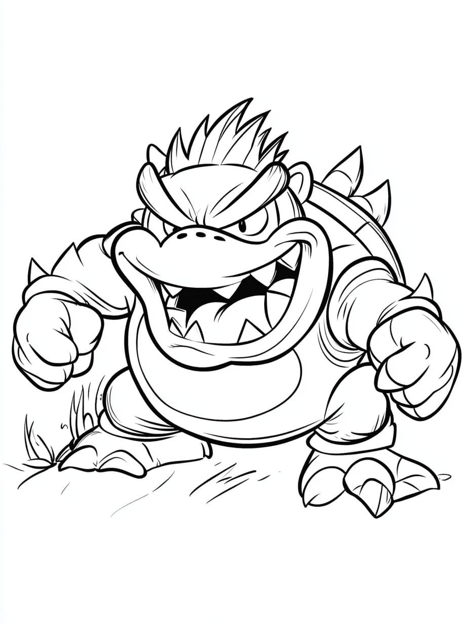 Super Mario Gegen Bowser Ausmalbild