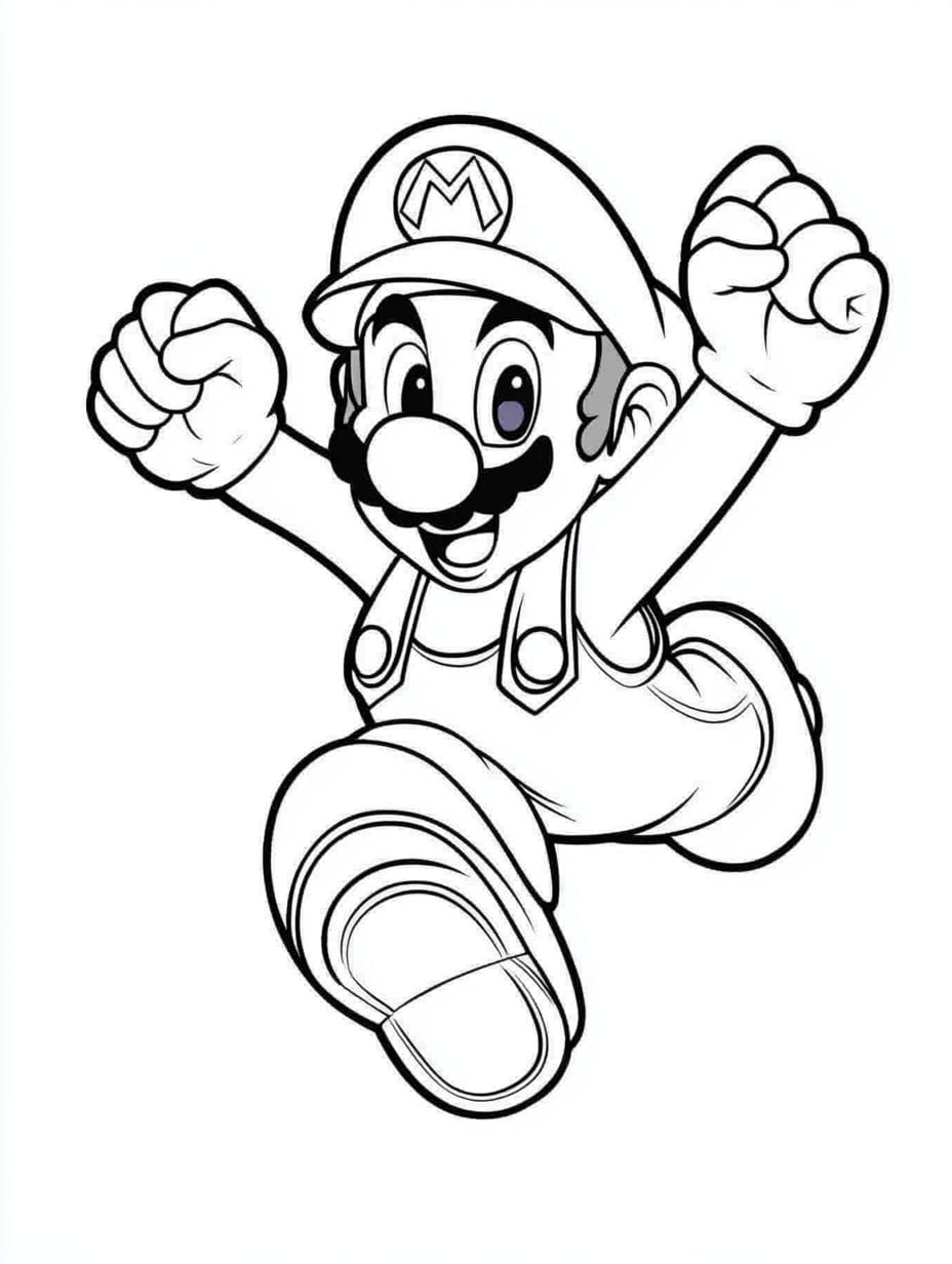 Super Mario Im Sprung Ausmalbilder