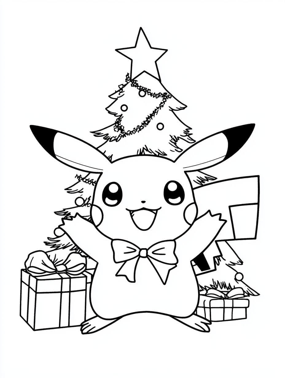 Weihnachts Pikachu Ausmalbilder