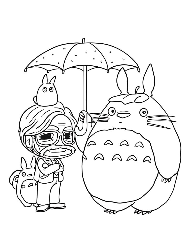 Hayao Und Totoro Malvorlagen