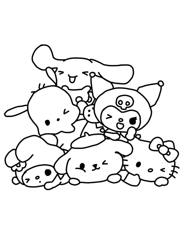 Ausmalbild Sanrio Kawaii