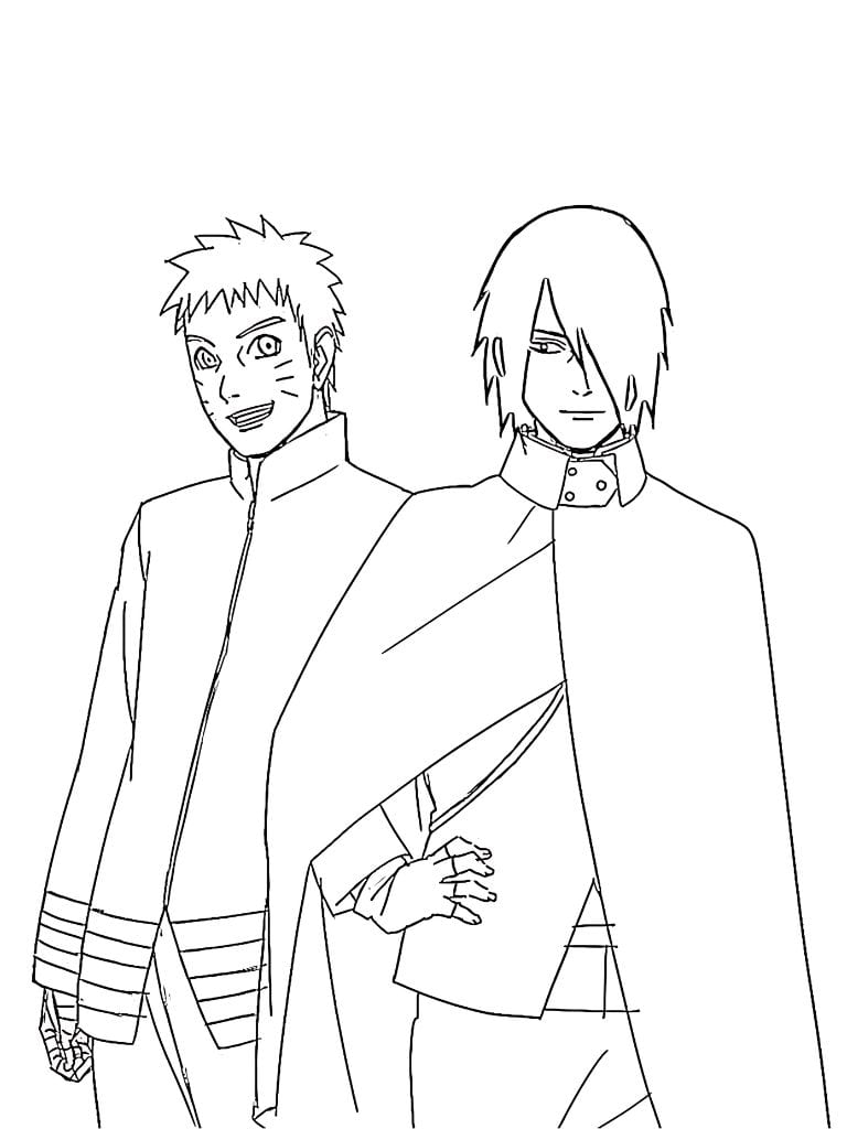 Ausmalbild Sasuke Und Naruto