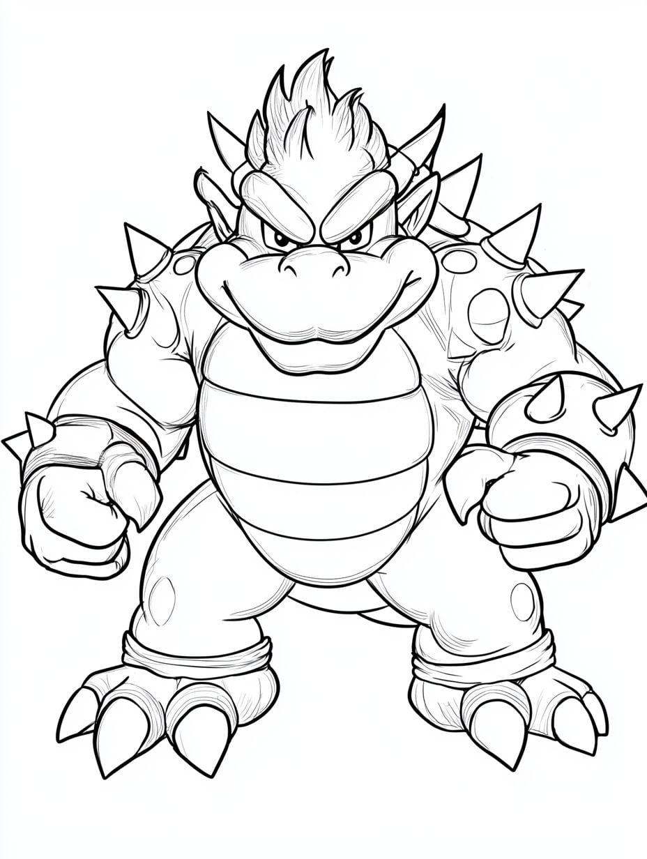 Ausmalbild Super Mario Bowser