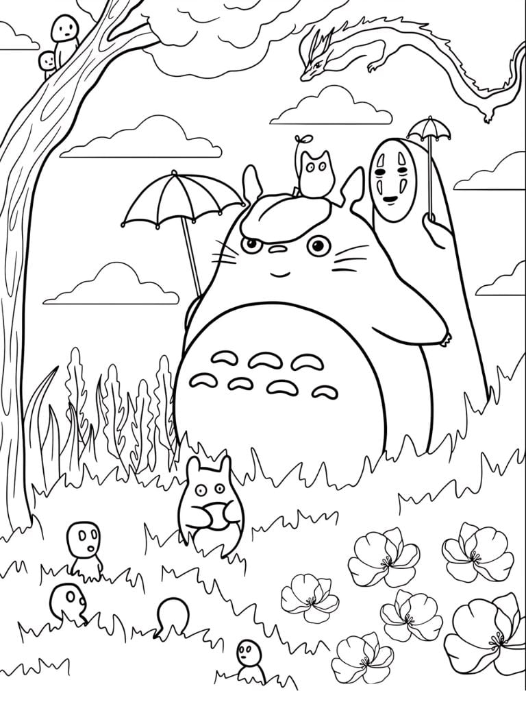 Ausmalbild Totoro Und Freunde