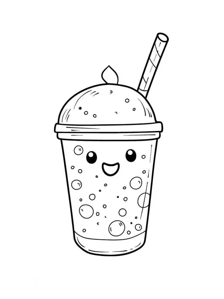 Ausmalbilder Frische Bubble Teas