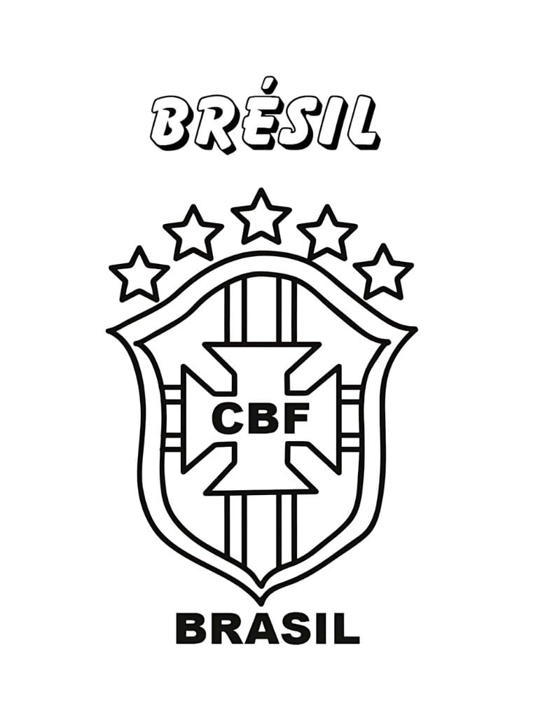 Ausmalbilder Fußball Wappen Brazil