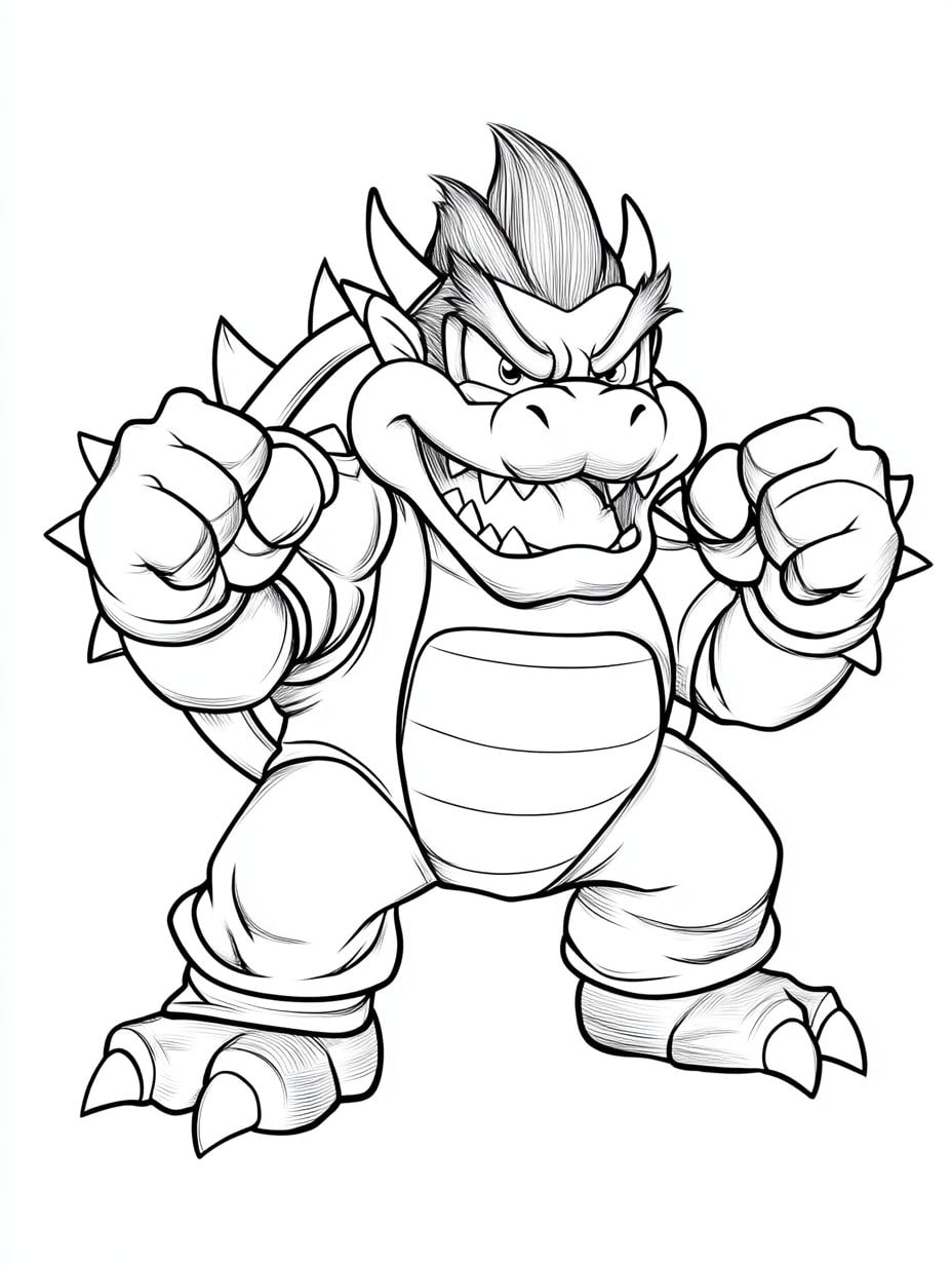 Ausmalbilder Super Mario Bowser