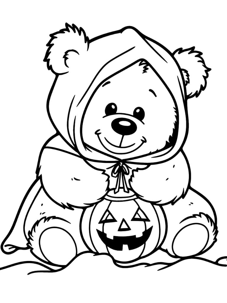 Ausmalbilder Teddybär Halloween