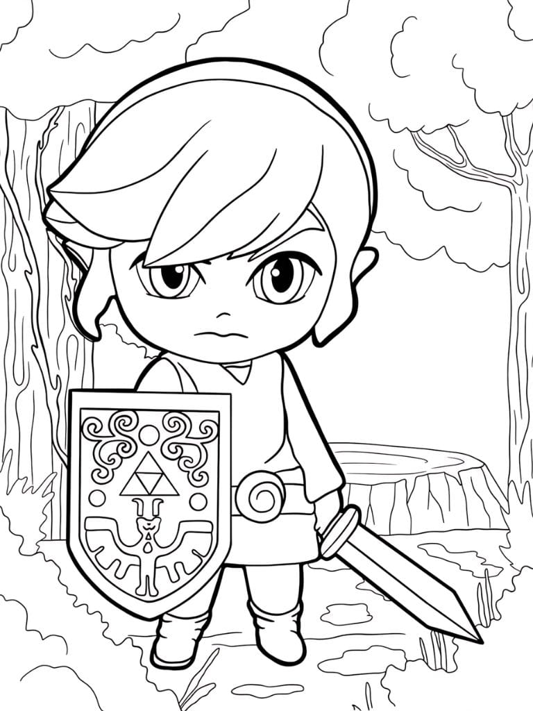 Ausmalbilder Zelda Chibi