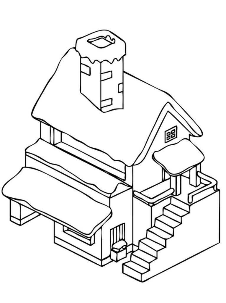 Ausmalvorlage Haus Mit Schornstein