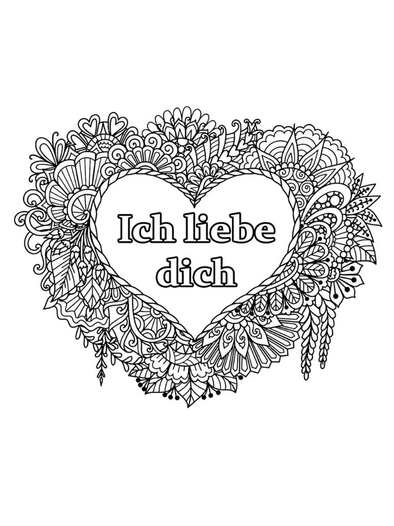 Ausmalvorlage Ich Liebe Dich