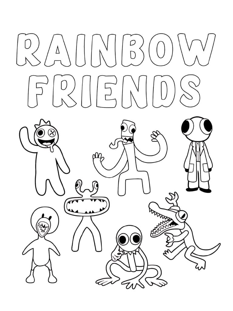 Ausmalvorlagen Rainbow Friends Bilder