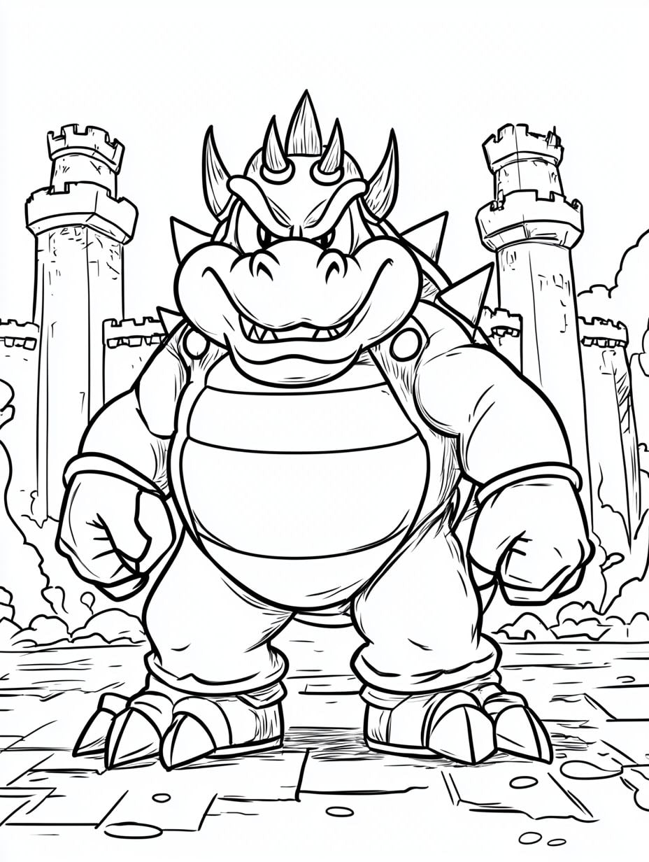 Bowser Ausmalbild Für Kinder