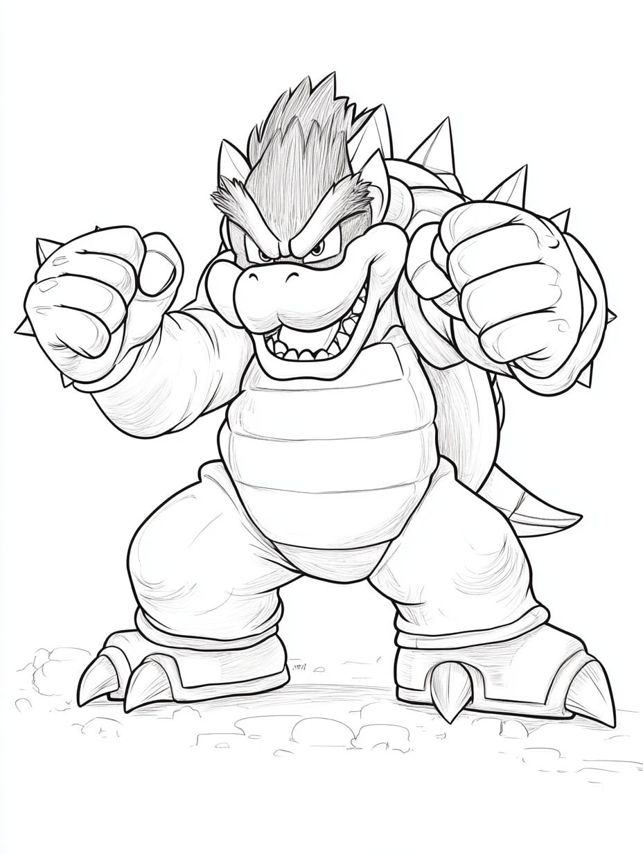 Bowser Ausmalbild Hochauflösend