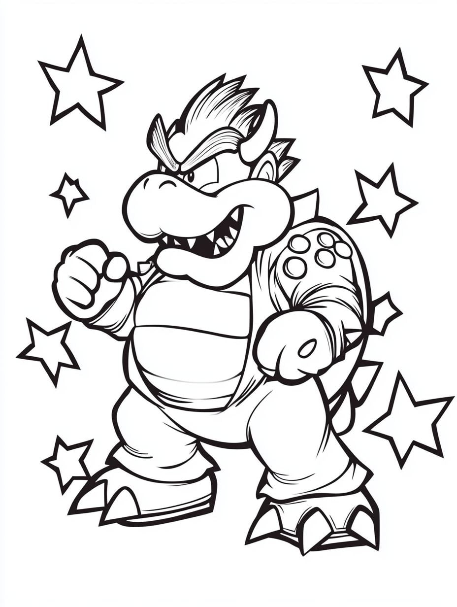 Bowser Ausmalbilder Kostenlos