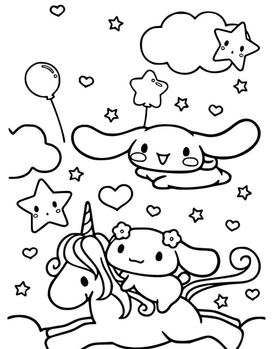 Cinnamoroll Regenbogen Ausmalbilder