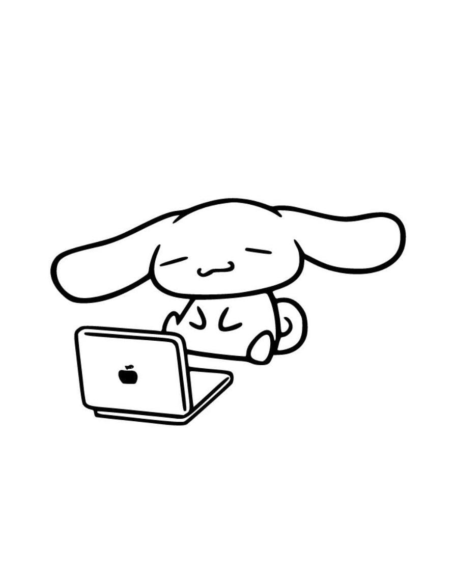 Cinnamoroll Schau Dir Macbook An Ausmalbilder