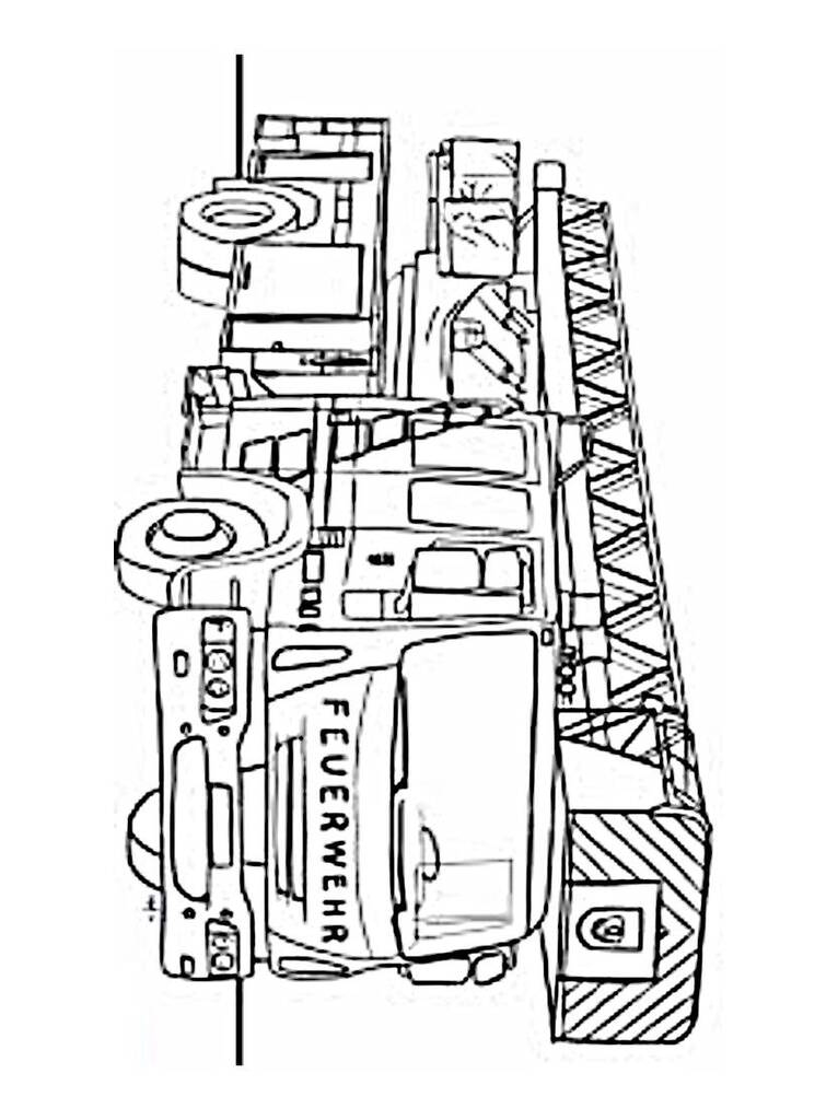 Feuerwehrauto Und Leiter Motiv