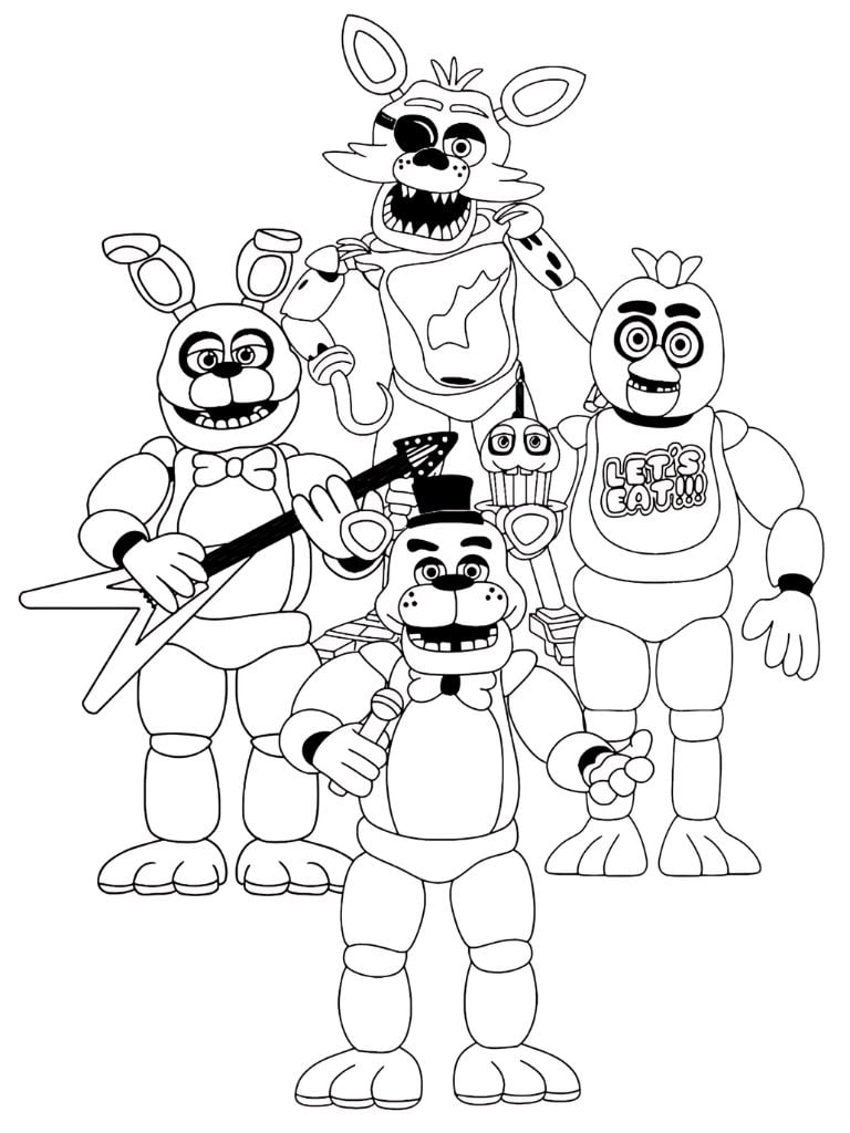 Freddy Fazbear Und Freunde Zum Färben