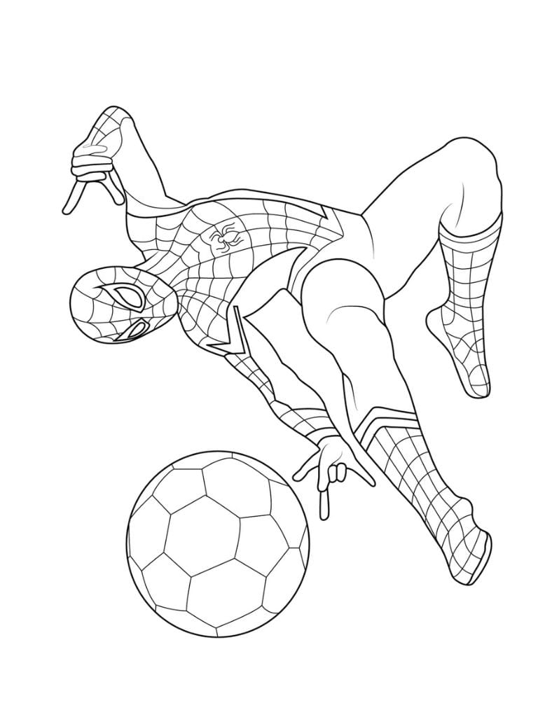 Fußball Spiderman Ausmalbilder