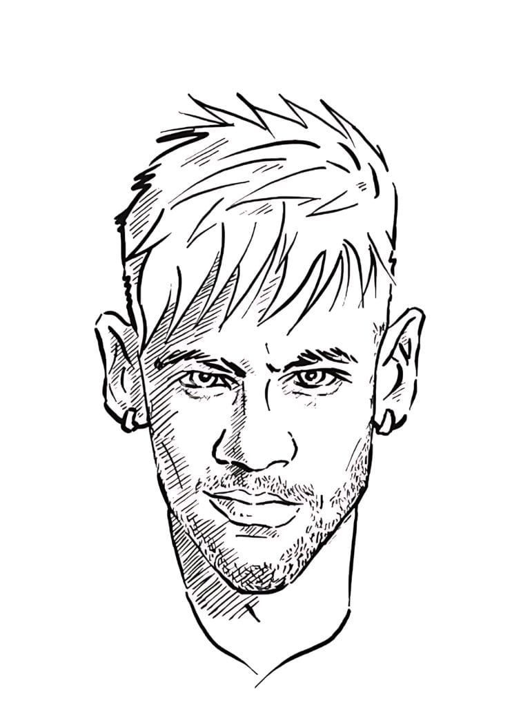 Fußballstar Neymar Illustration Malen