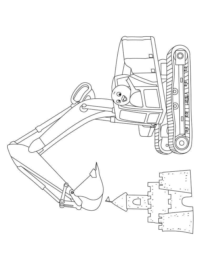 Großer Bagger Zum Ausmalen