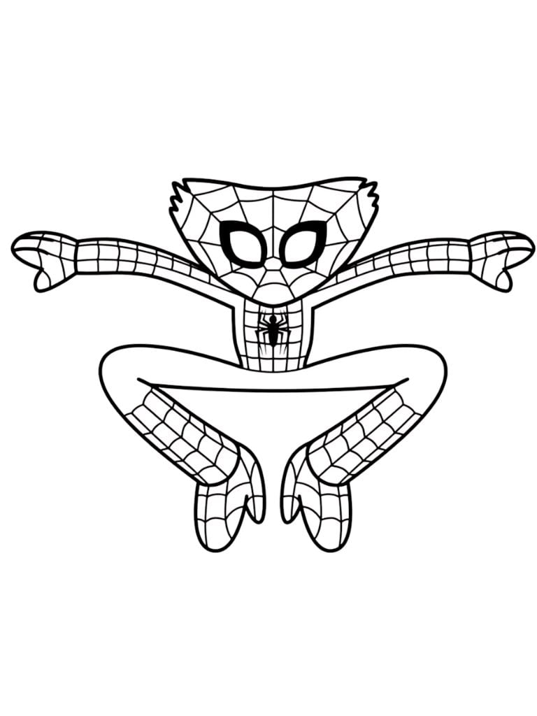 Huggy Wuggy Spiderman Ausmalbild