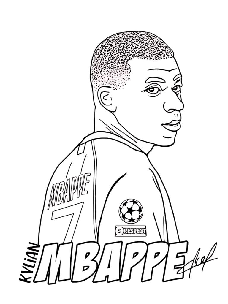 Kinder Mbappe Ausmalbilder