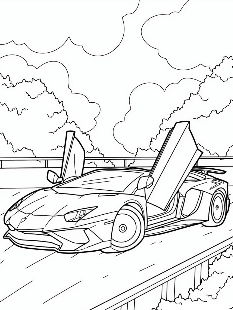 Kinderfreundliche Lamborghini Ausmalbilder