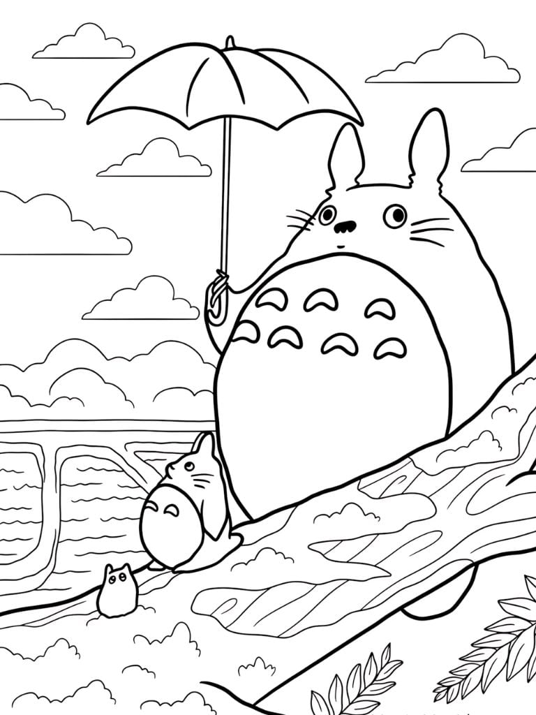 Kostenlos Totoro Ausmalbild