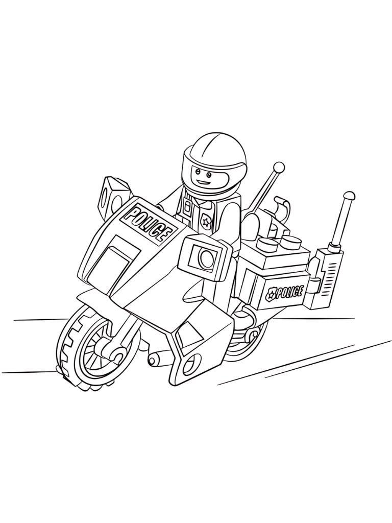 Lego Polizeimotorrad Ausmalbilder