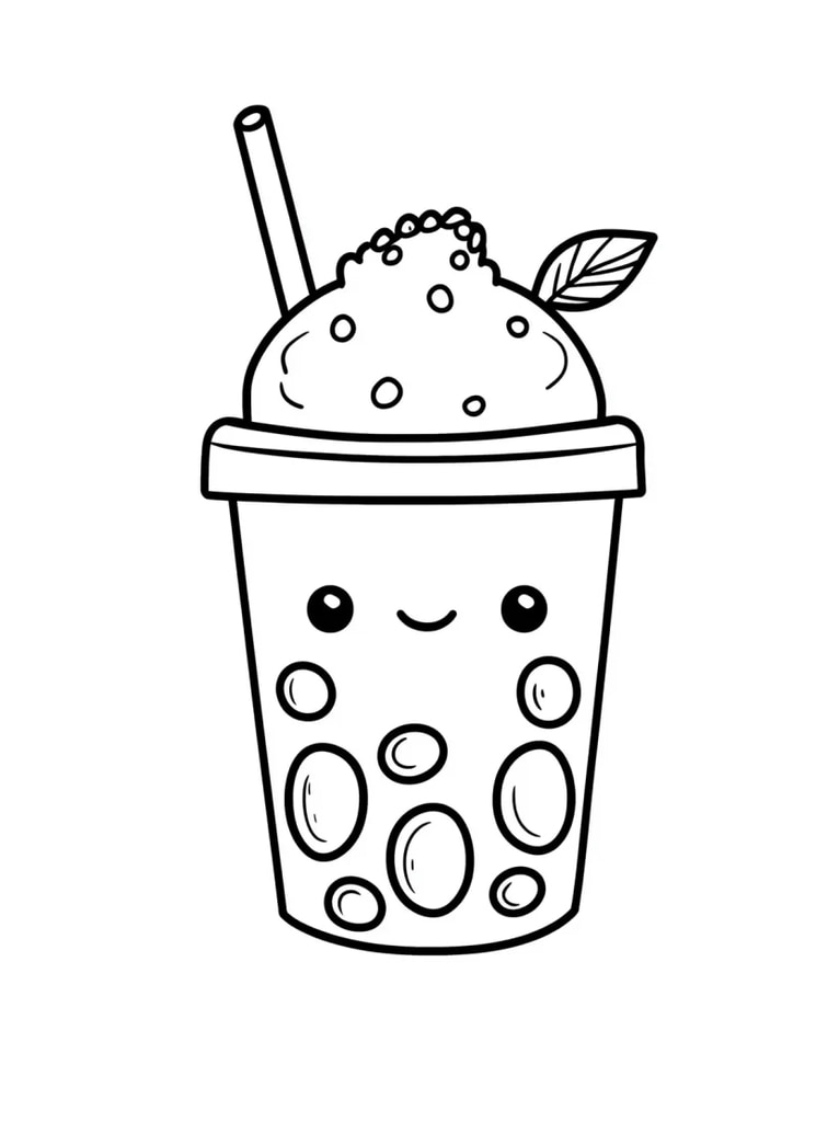 Malbilder Sommerlicher Bubble Tea