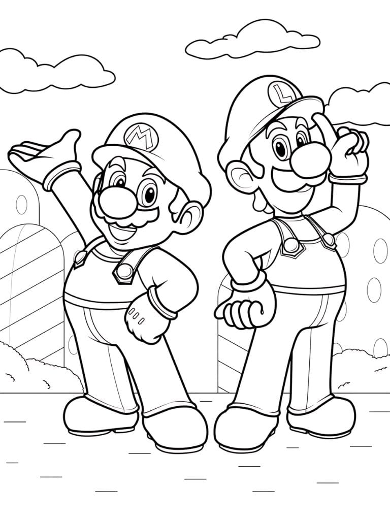 Mario Und Luigi Ausmalbilder Kostenlos