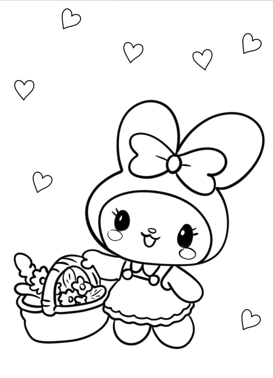 My Melody Mit Blumenkorb