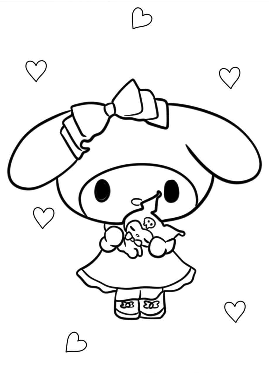 My Melody Und Kuromi Schön Ausmalbilder