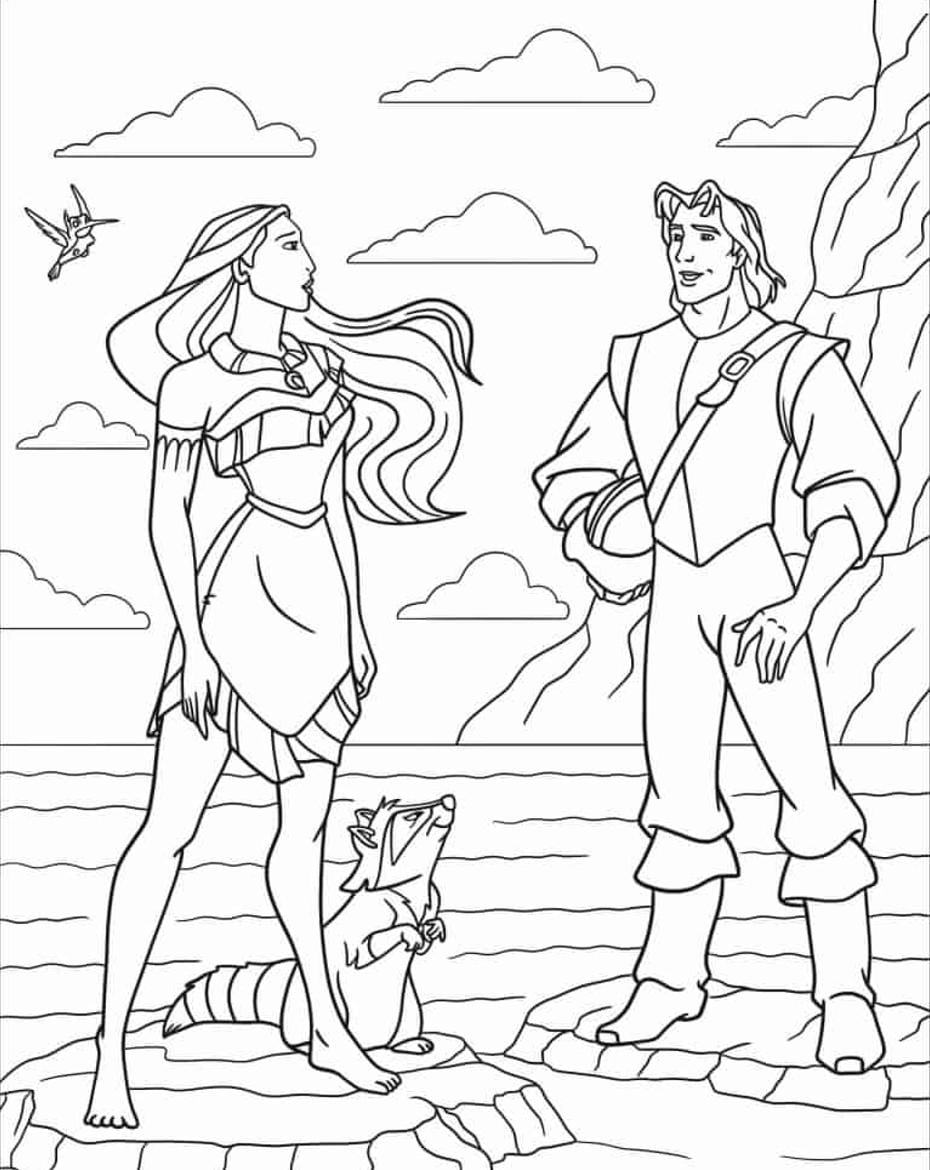 Pocahontas Und John Smith Ausmalbilder