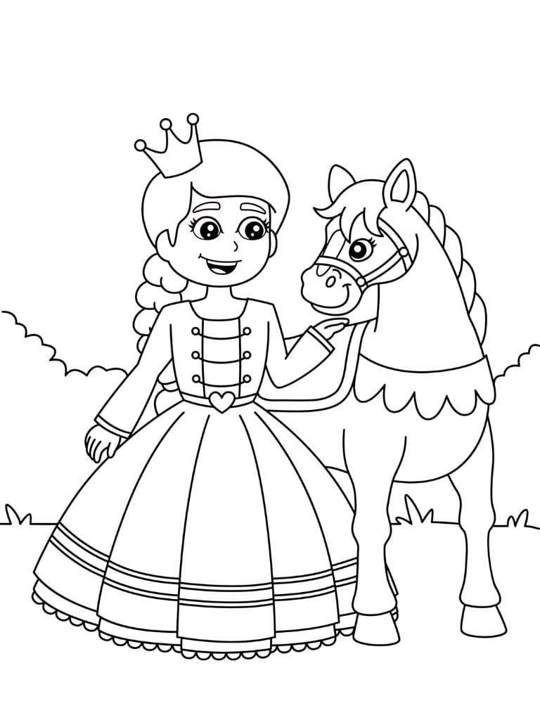 Prinzessin Mit Pferd Ausmalbild