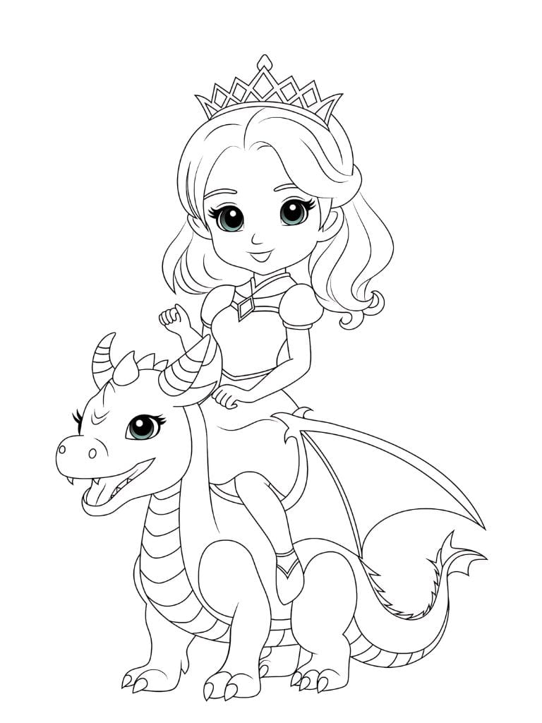 Prinzessin Und Drachen Ausmalbilder