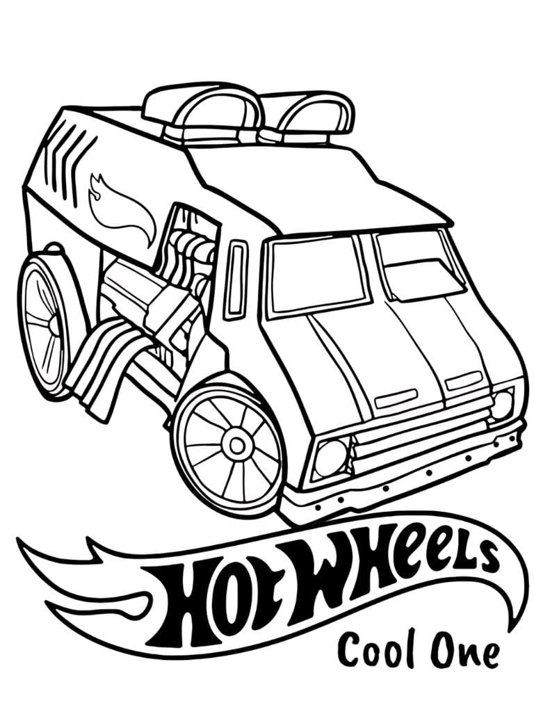 Rennbahn Hot Wheels Ausmalvorlage