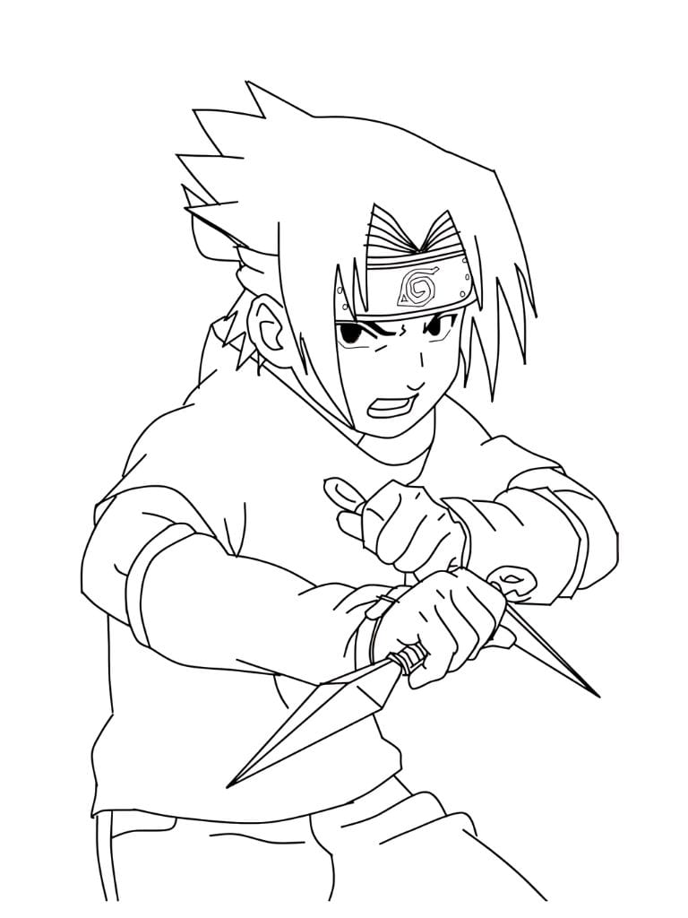 Sasuke Mit Kunai Ausmalen