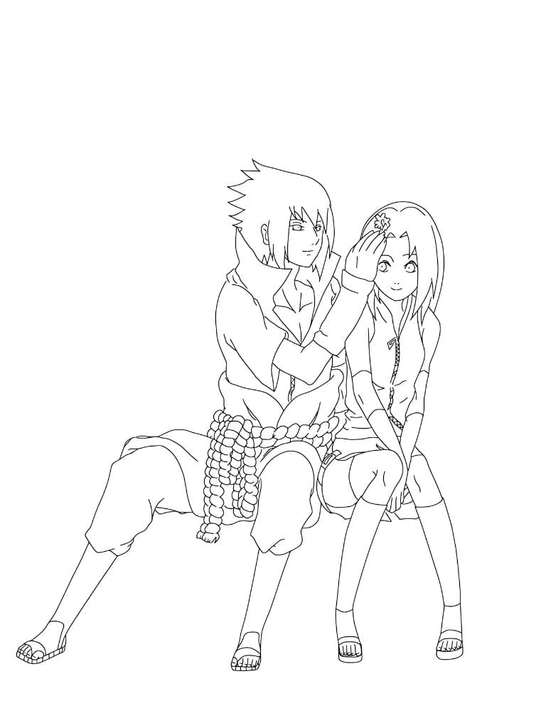 Sasuke Und Sakura Ausmalbild